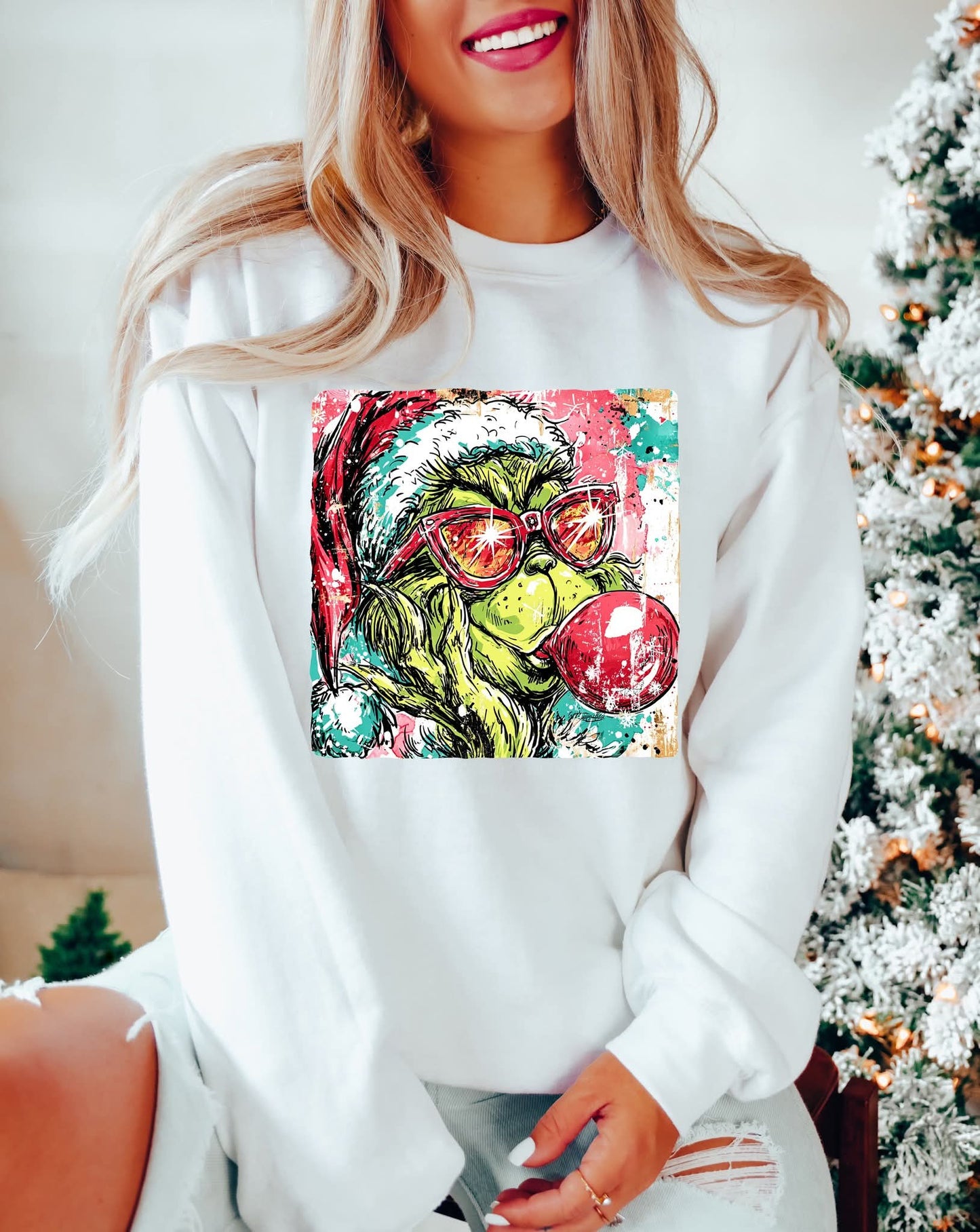 Abstract bubble gum grinch