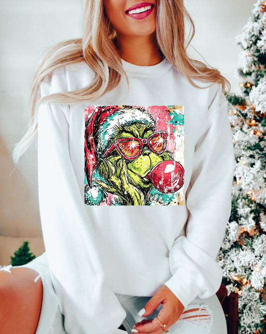 Abstract bubble gum grinch