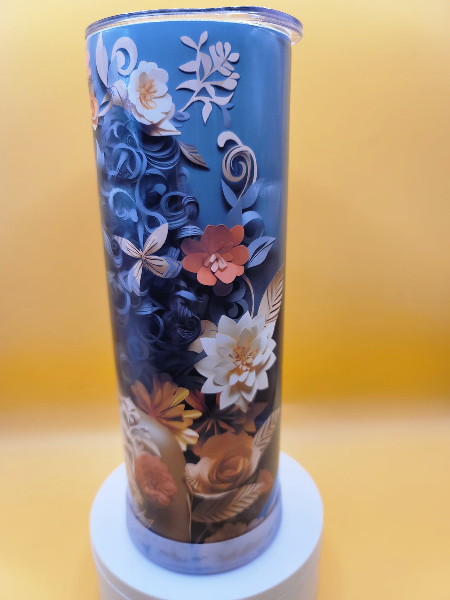 Floral melenated woman 3D tumbler